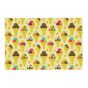 Colorful Cartoon Ice Cream Cones Placemat