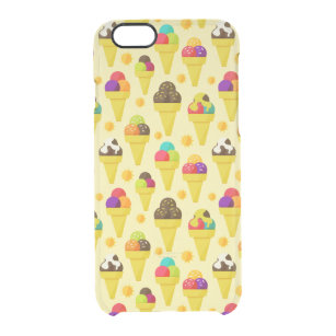 Colorful Cartoon Ice Cream Cones Clear iPhone 6/6S Case