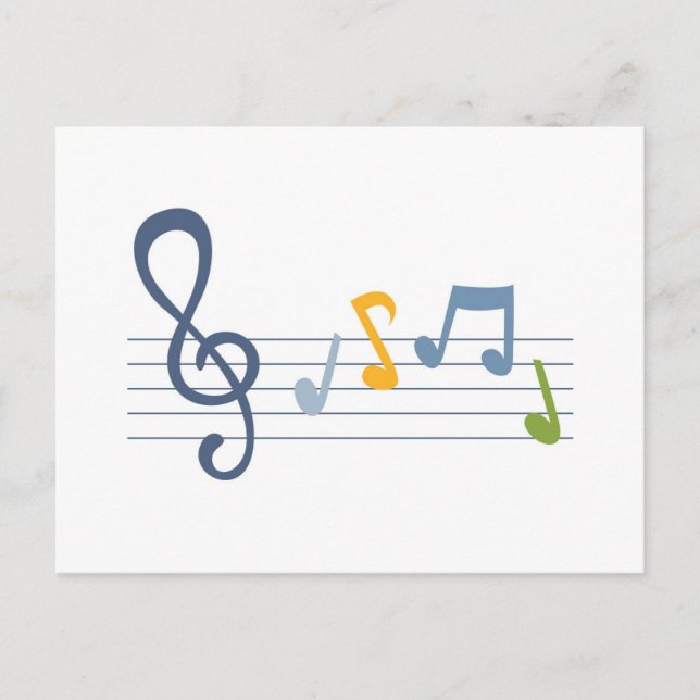 Colorful cartoon music notes (Front)