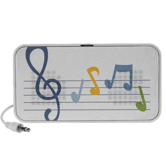 Colorful cartoon music notes PC speakers
