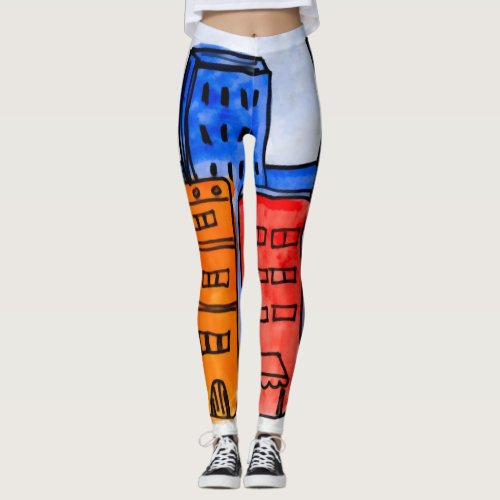 Colorful Cartoon New York City Graffiti Leggings