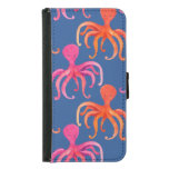 Colorful Cartoon Octopus Watercolor Pattern Samsung Galaxy S5 Wallet Case