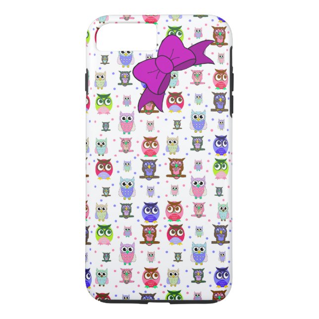 Colorful Cartoon Owl iPhone 7 Plus case (Back)