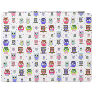 Colorful Cartoon Owls iPad Cover