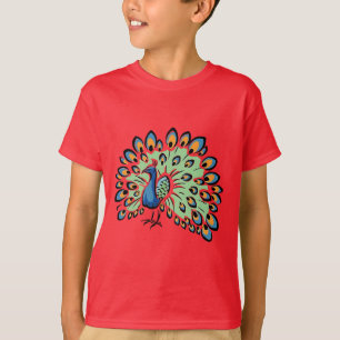 Colorful Cartoon Peacock T-Shirt