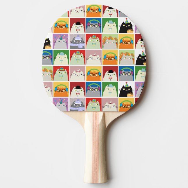 Colorful Cartoon Ping Pong Paddle (Front)