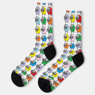 Colorful Cartoon Rainbow Sheep Socks