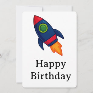 "Colorful Cartoon Rocket Ship Illustration" Invitation