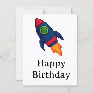 "Colorful Cartoon Rocket Ship Illustration" Postcard