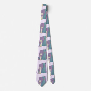 Colorful Cartoon Style Dog & Cat Neck Tie