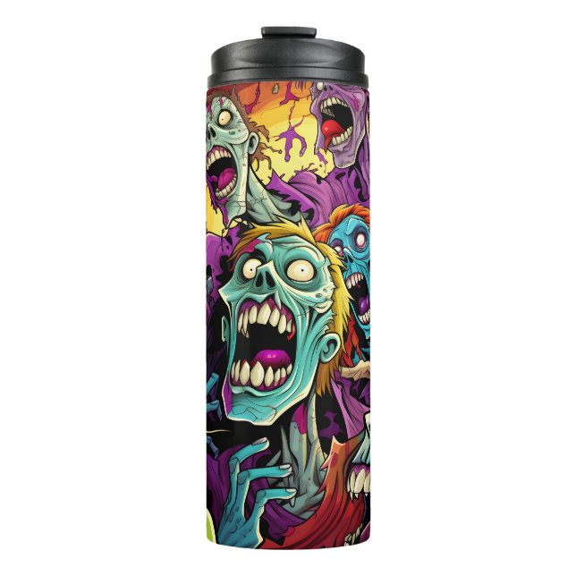 Colorful Cartoon Zombies Thermal Tumbler (Front)