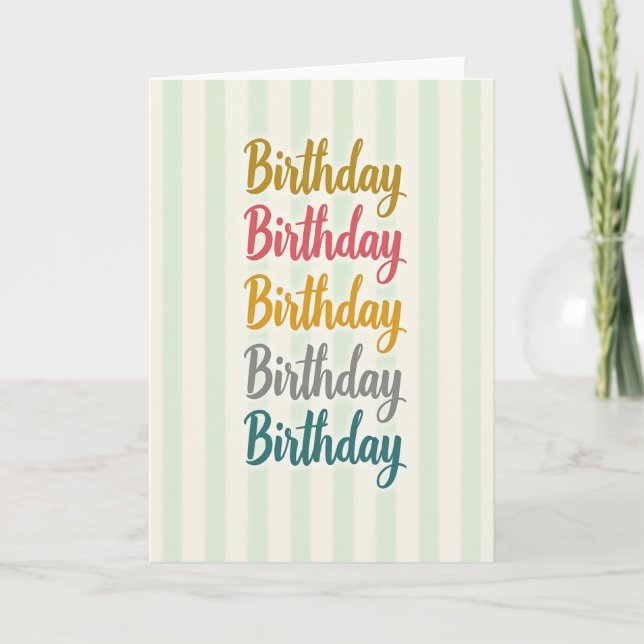 Colorful Cascade Birthday Card (Front)