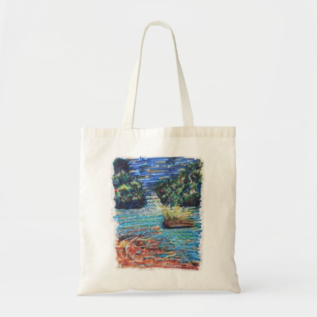 Colorful Cascade Tote Bag (Front)