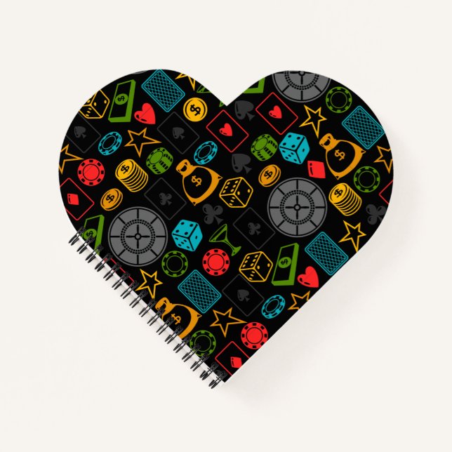 Colorful Casino Icons Notebook (Front)