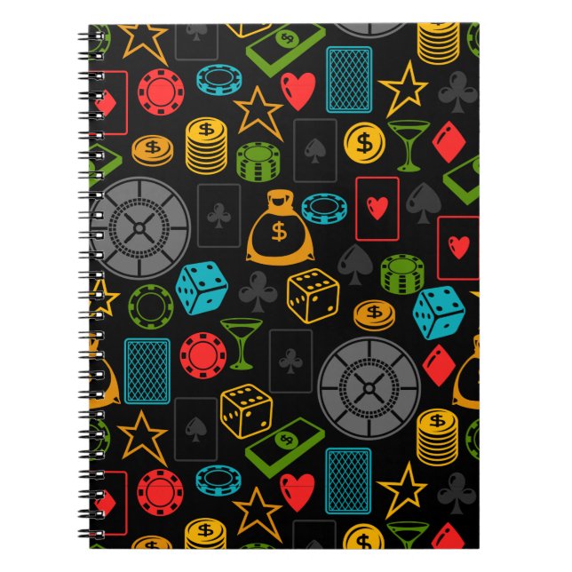 Colorful Casino Icons Notebook (Front)