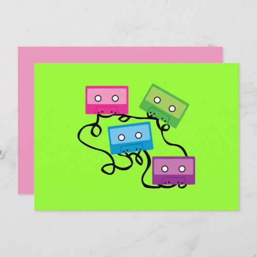 Colorful Cassette Tapes (Front/Back)