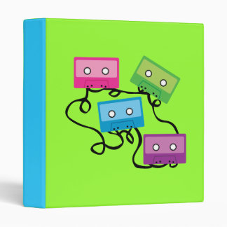 Colorful Cassette Tapes 3 Ring Binder