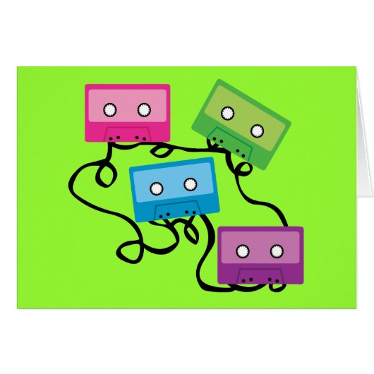 Colorful Cassette Tapes Cards (Front Horizontal)