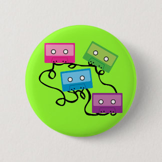 Colorful Cassette Tapes Pinback Button