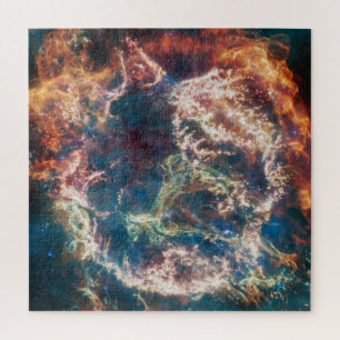 Colorful Cassiopeia A Supernova JWST Jigsaw Puzzle