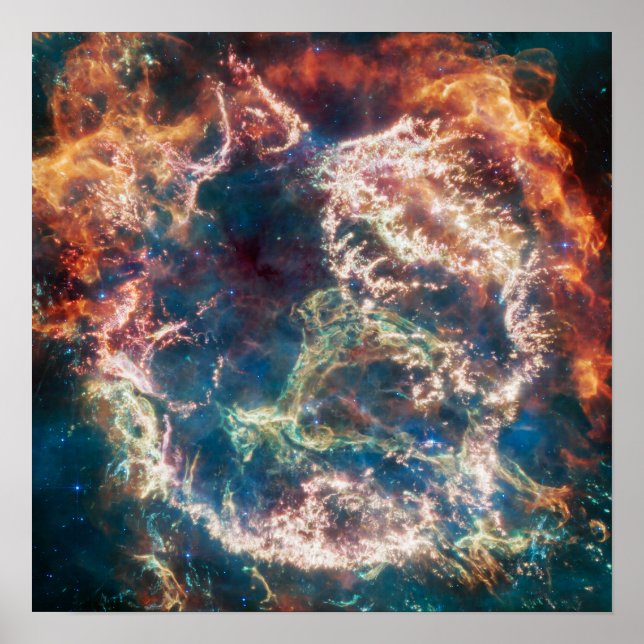 Colorful Cassiopeia A | Supernova | JWST Poster (Front)