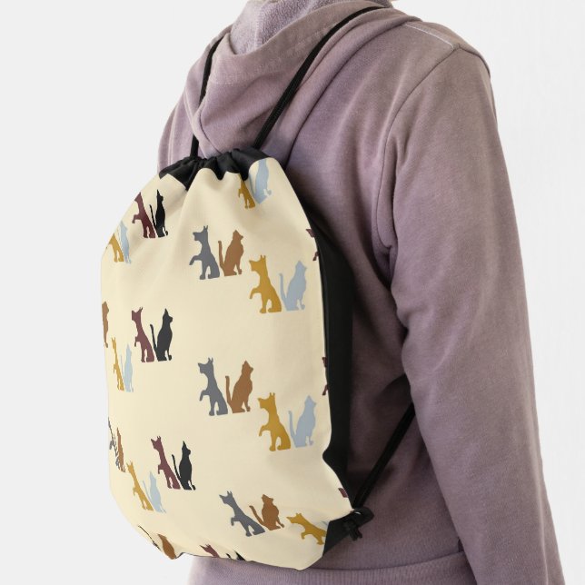 Colorful cat and dog pattern drawstring bag (Insitu)