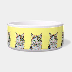 Colorful Cat Art Bowl