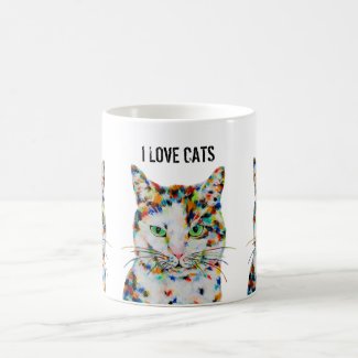 Colorful Cat Art Mug