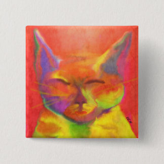 Colorful Cat Art Pin