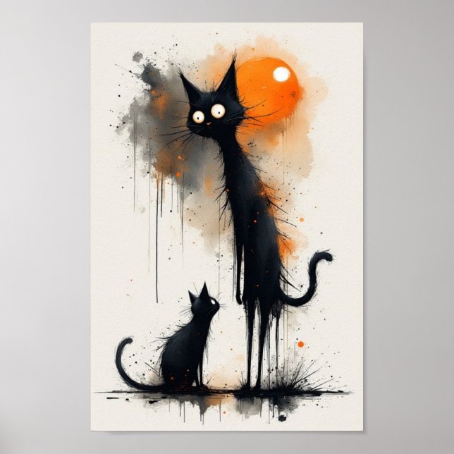 Colorful cat Art Poster (Front)