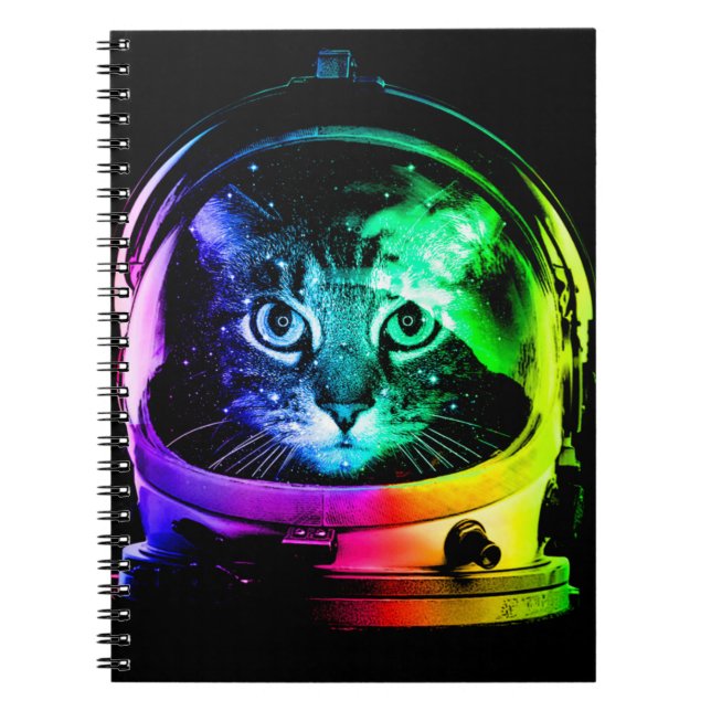 Colorful cat astronaut notebook (Front)