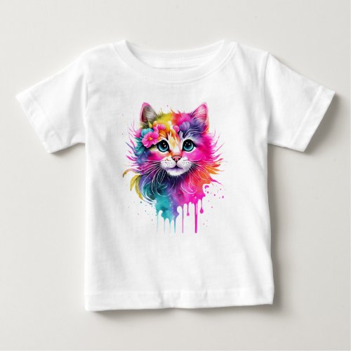 Colorful Cat Baby T_Shirt