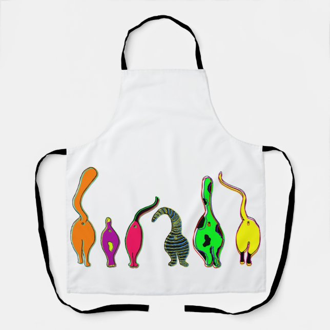 Colorful Cat Butts Apron (Front)
