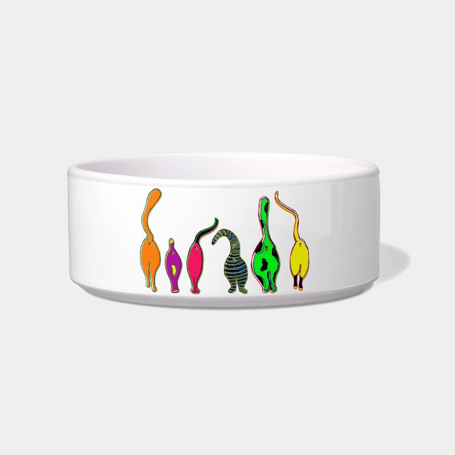 Colorful Cat Butts Bowl (Front)