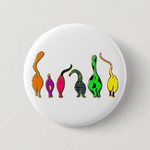 Colorful Cat Butts Button