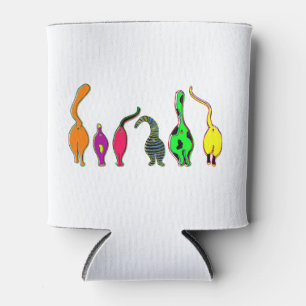 Colorful Cat Butts Can Cooler
