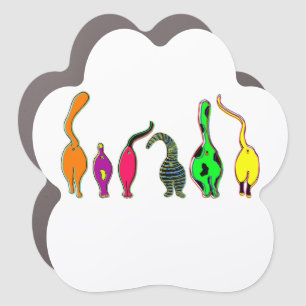 Colorful Cat Butts Car Magnet