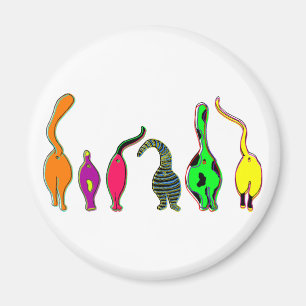 Colorful Cat Butts Magnet