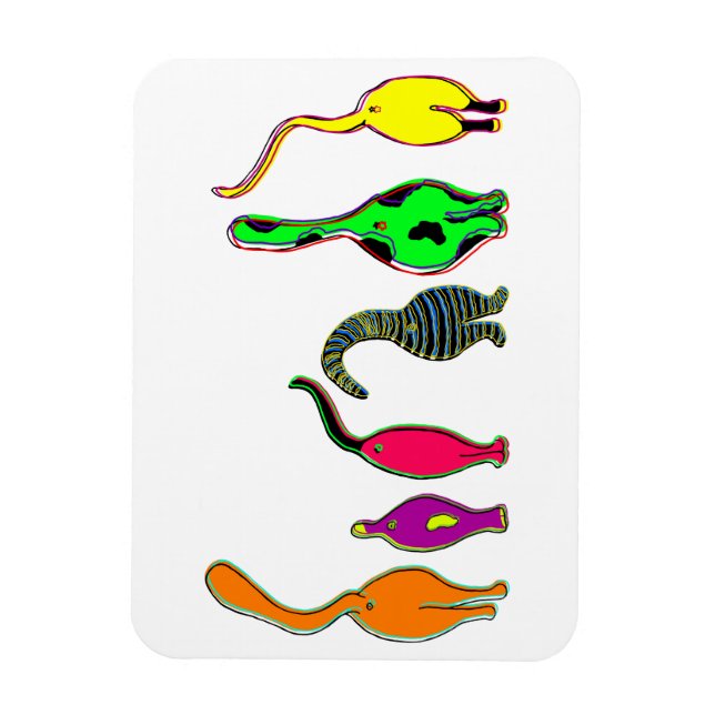 Colorful Cat Butts Magnet (Vertical)