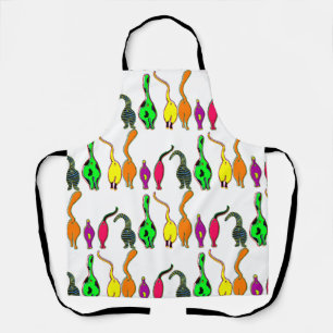 Colorful Cat Butts Pattern Apron