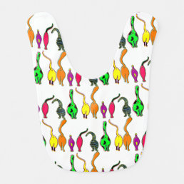 Colorful Cat Butts Pattern Baby Bib