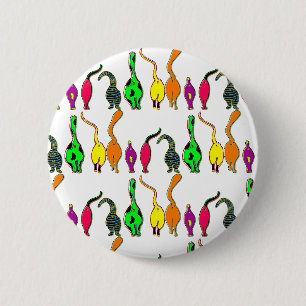 Colorful Cat Butts Pattern Button