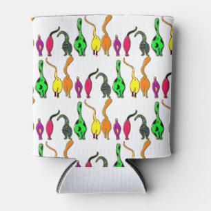 Colorful Cat Butts Pattern Can Cooler