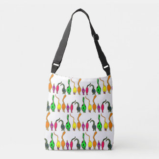 Colorful Cat Butts Pattern Crossbody Bag