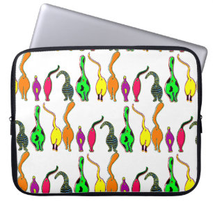 Colorful Cat Butts Pattern Laptop Sleeve