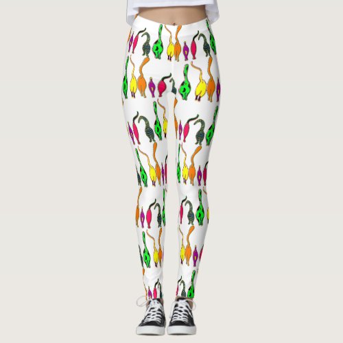 Colorful Cat Butts Pattern Leggings