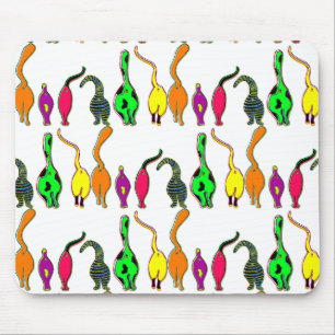 Colorful Cat Butts Pattern Mouse Pad