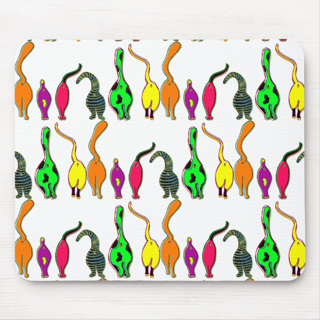 Colorful Cat Butts Pattern Mouse Pad (Front)