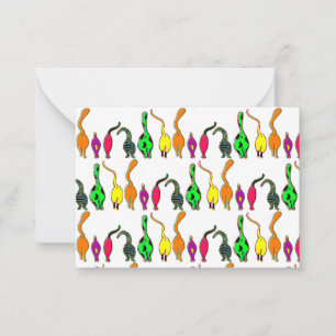 Colorful Cat Butts Pattern Note Card