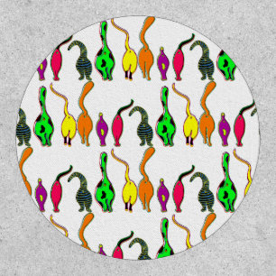 Colorful Cat Butts Pattern Patch